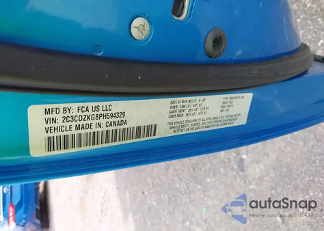 2023 Dodge Challenger Gt Awd z USA, uszkodzony, nr VIN 2C3CDZKG8PH594329